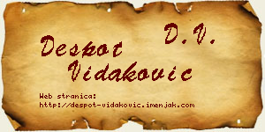 Despot Vidaković vizit kartica